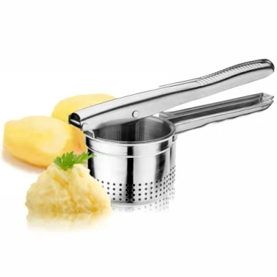 Afbeelding van KADAX Aardappelpers, spätzle, groenten, vruchtensap, multipers, aardappelpers van roestvrij staal, lengte 24,5 cm, vaatwasmachinebestendig, spätzlepers, zilver
