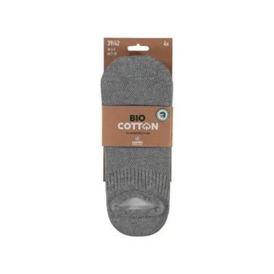 Afbeelding van Bio Cotton Sneaker Sokken Light Grey 4 pack 000 39 42 Grijs