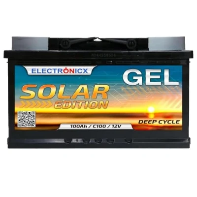 Afbeelding van Electronicx Solar Edition gelbatterij 12 V 100 Ah batterij van zonne batterijen stroomvoorziening zonnekracht voor camping en caravan Ven100