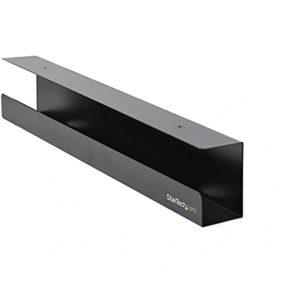 Afbeelding van StarTech.com Kabelgoot voor Onder Bureau Kabelmanagement Bureau/Zit Sta Kabel Organizer Kabelbak/Kabelhouder Snoeren/Kabels/Stekkerdozen Computer 60cm L x 11.4cm D
