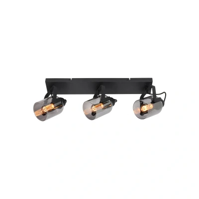 Afbeelding van Freelight Spot Fumoso Zwart met Smoke Glas 3 Lichts