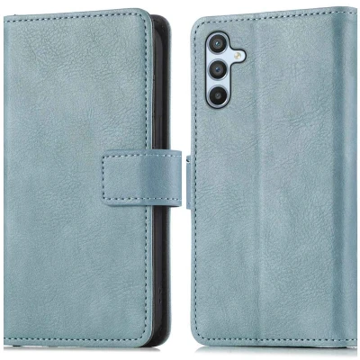 Afbeelding van iMoshion Hoesje Geschikt voor Samsung Galaxy A54 (5G) Met Pasjeshouder Luxe Bookcase Lichtblauw