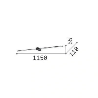 Afbeelding van Ideal Lux badkamer wandlamp Filo messingkleurig breedte 115 cm