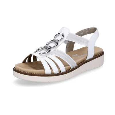 Afbeelding van Remonte Sandalen met sleehak, Dames, Maat: 36, Weiss Hoogwaardig imitatieleer
