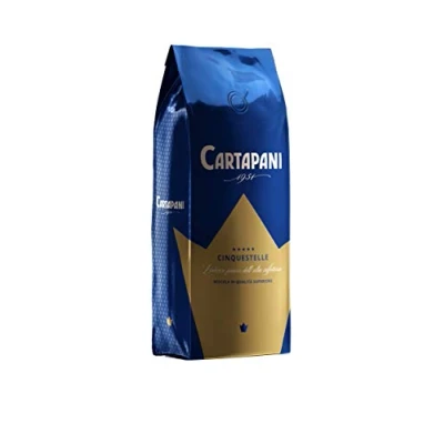 Afbeelding van Cartapani koffie, vijftig bonen, fijne mix van gourmet Arabica en Robusta streng geselecteerd, voor koffiezetapparaat, 1 kg verpakking
