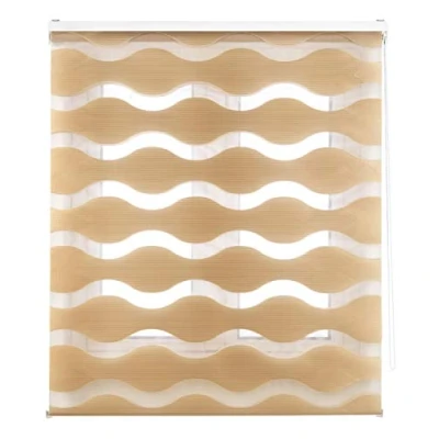 Afbeelding van Blindecor Rolgordijn Mediterranée, dag/nacht, beige, rolgordijn, golvend, 120 x 180 cm (breedte hoogte), afmetingen van de stof 117 175 cm. Stijlvolle dag en nachtrolgordijnen.