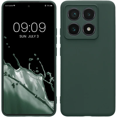 Afbeelding van kwmobile telefoonhoesje geschikt voor Xiaomi 14T Pro Hoesje smartphone Precisie camera uitsnede In mosgroen
