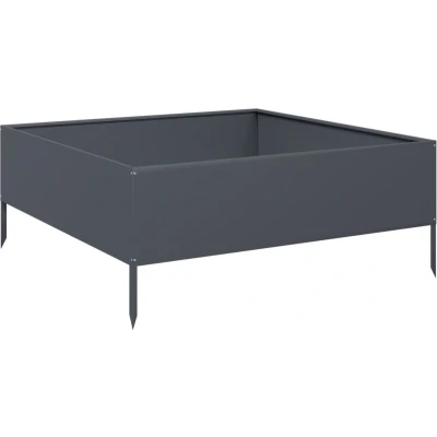 Afbeelding van vidaXL Plantenbak verhoogd 100x100x25 cm staal antracietkleurig