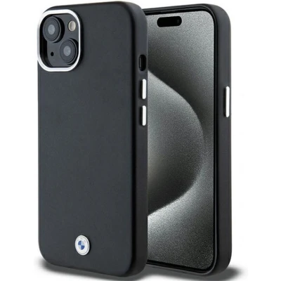 Afbeelding van BMW Signature Wrapped Metal Back Case (MagSafe Compatible) Geschikt voor Apple iPhone 15 (6.1&quot;) Zwart