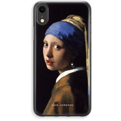 Afbeelding van Case Company® iPhone XR hoesje The Pearl Earring Soft Cover Telefoonhoesje Bescherming aan alle Kanten en Schermrand