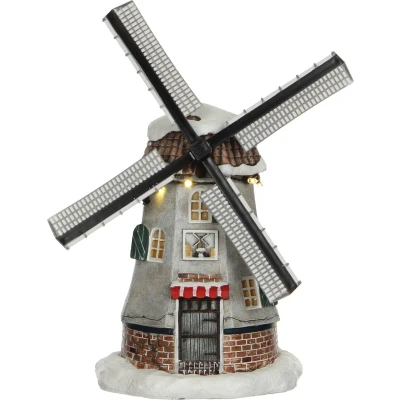 Afbeelding van LuVille Kerstdorp Miniatuur Hollandse Molen L15,5 x B13 H22,5 cm