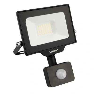 Afbeelding van Ledvion LED Breedstraler met bewegingssensor, 20 Watt Osram Breedstraler, 6000K, 2200 lumen, IP44, Incl. Snelaansluiting &amp; 2 jaar garantie