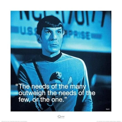Afbeelding van Kunstdruk Star Trek Spock iQuote 40x40cm