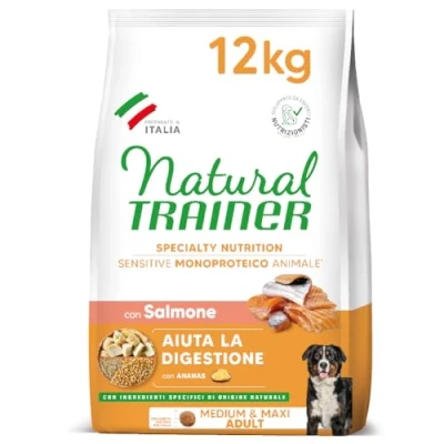 Afbeelding van Natural Trainer Sensitive Adult Medium Salmon Glutenvrij 12 KG