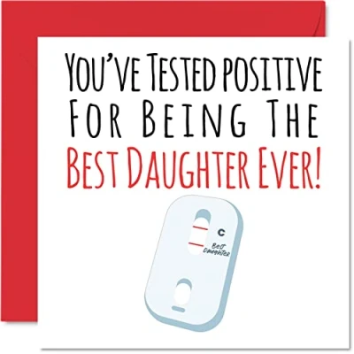 Afbeelding van grappige verjaardagskaart voor meisjes, positieve Best Daughter Ever, dochter van mama, papa, verjaardagscadeau dochter, 145 mm x