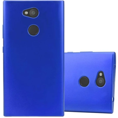 Afbeelding van Cadorabo Hoesje geschikt voor Sony Xperia L2 in METAAL BLAUW Beschermhoes gemaakt van flexibel TPU silicone Case Cover