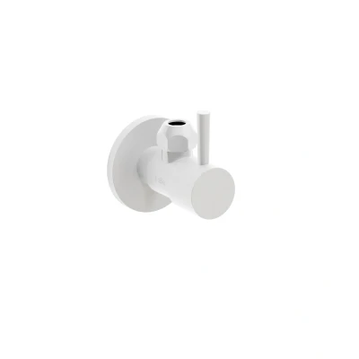 Afbeelding van Clou InBe design hoekstopkraan type 1 rond mat wit