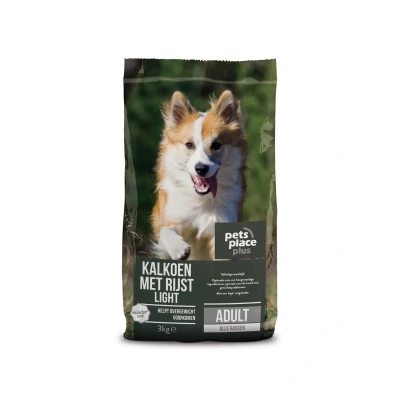 Afbeelding van Pets Place Plus Hond Adult Light Kalkoen&amp;Rijst Hondenvoer 3 kg