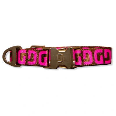 Afbeelding van Dogguo Dg Collar Bruin&amp;Roze Hondenhalsband 42 68 cm