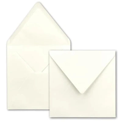 Afbeelding van FarbenFroh van GUSTAV NEUSER vierkante enveloppen in natuurlijk wit (wit) 15,5 x cm zonder venster, met natte plakrand voor bruiloftsuitnodigingen, verjaardag en meer Serie
