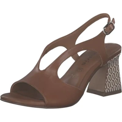 Afbeelding van Tamaris Sandalen met hoge hak, Dames, Maat: 36, Cognac Schoenen