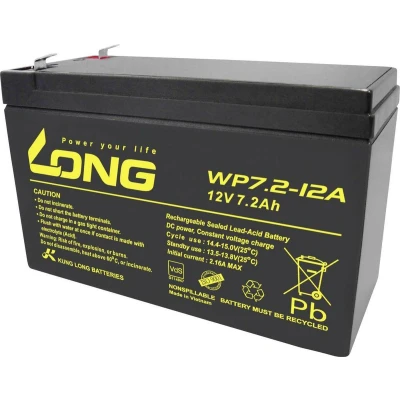 Afbeelding van Kung Long WP7.2 12A 12Volt 7.2Ah Faston 6,3 mm plugcontacten