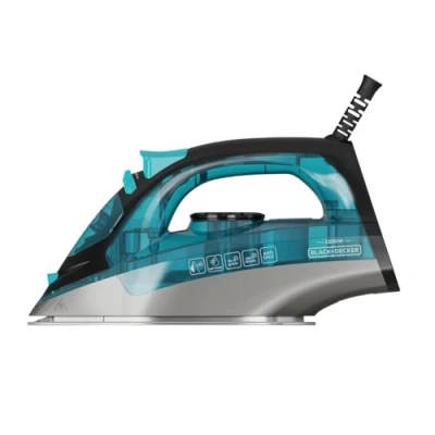 Afbeelding van Black+Decker Stoomstrijkijzer 2200 W continue stoom 30 g/min stoomslag 120 roestvrijstalen zool anti kalk en druppelsysteem verticaal strijken waterspray nauwkeurige punt