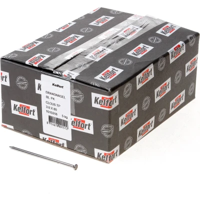 Afbeelding van Kelfort draadnagel plat geruite kop blank 3.0 x 80mm 5kg