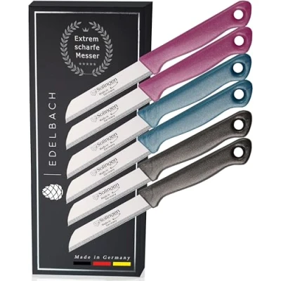 Afbeelding van Solingen / 6x Edelbach 6 delige messenset, made in Germany, universeel mes, fruitmes, groentemes, zeer scherpe dunschiller