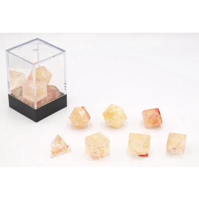 Afbeelding van Dobbelstenen Swirl Roze 7 set Brick