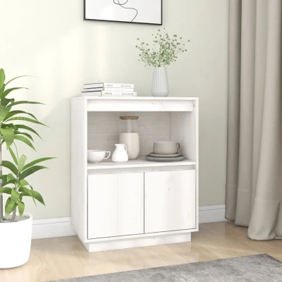 Afbeelding van Dressoir 60x34x75 cm massief grenenhout wit