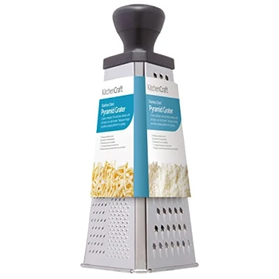 Afbeelding van KitchenCraft 3 zijdige piramiderasp/groentenrasp in piramidevorm, roestvrij staal (26 cm)