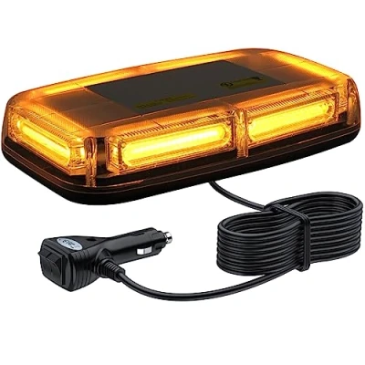 Afbeelding van Justech auto Emergenecy waarschuwingslichten Hazard lichten hoofdlampen magnetische basis stroboscoop restauratie baken stang 12 V barnsteen voor bestelwagen aanhanger camper