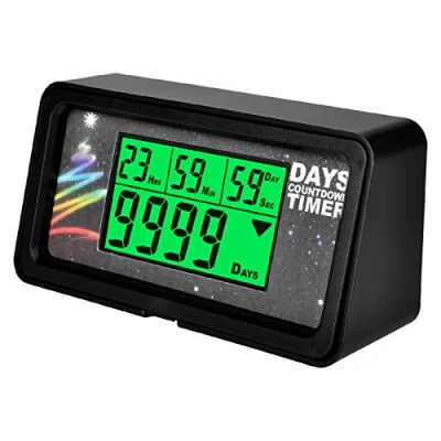 Afbeelding van Jayron Digitale achtergrondverlichting, 9999 dagen countdown, groot lcd display, voor pensionering, bruiloft, vakantie, kerstevenement, klas, cruise
