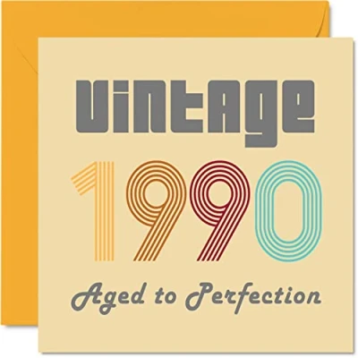 Afbeelding van 34 jaar verjaardagskaarten voor mannen en vrouwen Vintage 1990 Aged To Perfection Grappige verjaardagskaart hem haar, 145 mm x beste vriendin, mama, papa, broer, zus,