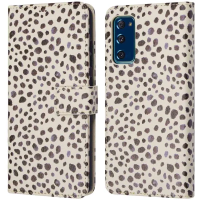 Afbeelding van iMoshion Hoesje Met Pasjeshouder Geschikt voor Samsung Galaxy S20 FE Design Bookcase smartphone Meerkleurig / Black And White Dots
