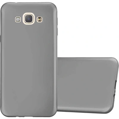 Afbeelding van Cadorabo Hoesje geschikt voor Samsung Galaxy A8 2015 in METALLIC GRIJS Beschermhoes gemaakt van flexibel TPU silicone Case Cover