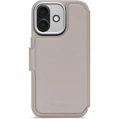 Afbeelding van DECODED 2 in 1 Leren Detachable Wallet Hoesje Geschikt voor iPhone 17 Magnetisch Afneembaar met Pasjeshouder Premium ECCO Leer MagSafe Beige