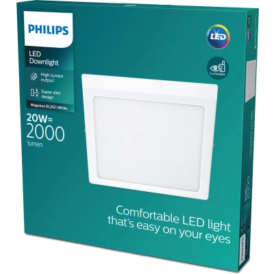 Afbeelding van Philips Magneos plafondlamp wit vierkant groot 20 W