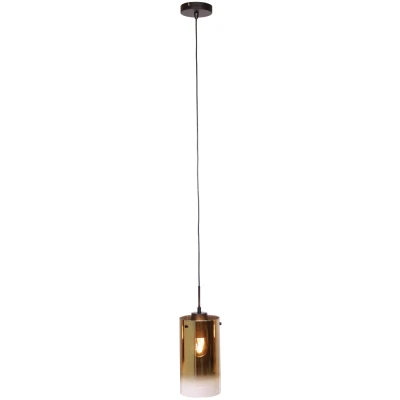 Afbeelding van Freelight Hanglamp Ventotto Zwart &amp; Goud Glas 1 Lichts