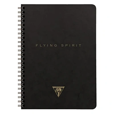 Image de Carnet reliure intégrale à pochettes Clairefontaine Flying Spirit A5 120 pages Noir