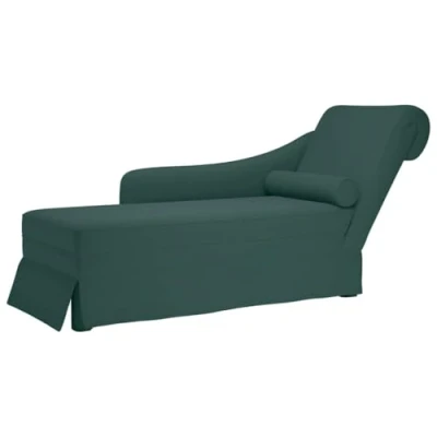 Afbeelding van vidaXL Chaise longue met bolster&amp;rechterarmleuning fluweel donkergroen