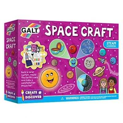 Afbeelding van Galt Space Craft Maak en ontdek STEAM kunst knutselset voor kinderen vanaf 7 jaar grappige ruimteactiviteiten gids wetenschaps cadeaus