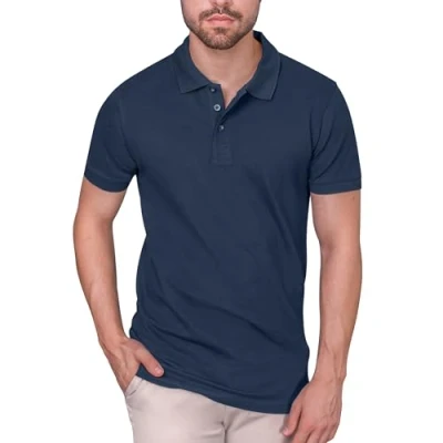 Afbeelding van Men&#039;s Heavy Stretch Polo met korte mouwen Navy M