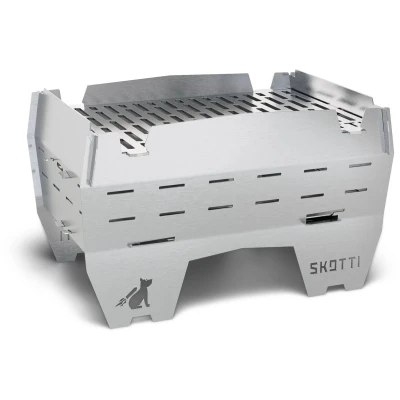 Afbeelding van SKOTTI Mini Grill Houtskoolbarbecue Zilver Houtskool Bbq