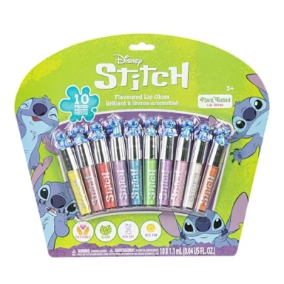Afbeelding van Stitch 10 stuks plantaardige lipgloss, feestcadeaus voor meisjes, eerste make upset perfect feestjes, pyjamafeestjes en verjaardagscadeaus,