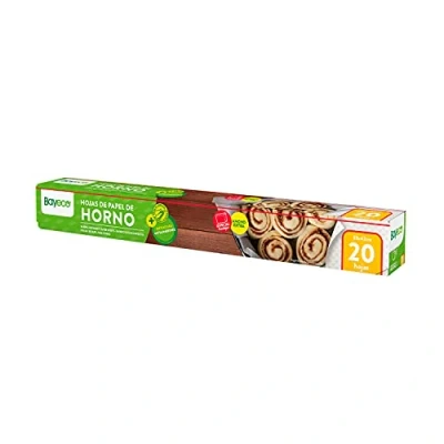 Afbeelding van Bayeco Ovenpapier van bladeren wafelpapier: met anti aanbaklaag structuur reeds uitgesneden vellen extra breedte kleur wit 38 x 42 cm 20 voorgestanste