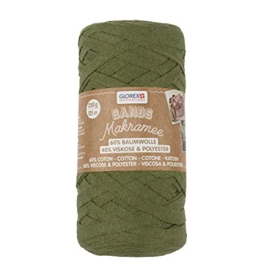 Afbeelding van Glorex Macramébanden, rayon katoen, olijf, set van 125 stuks