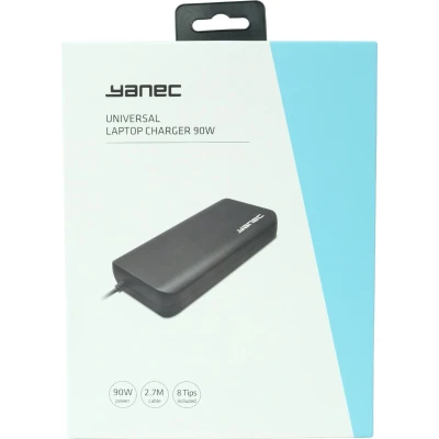 Afbeelding van Yanec Universele Laptop AC Adapter 90W met 8 tips Zwart