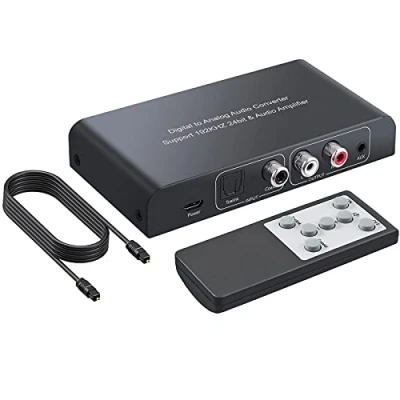 Afbeelding van PROZOR 192 kHz coaxiale optische Toslink SPDIF naar RCA 3,5 mm converter met externe volumeregeling Digitaal analoog audio kabel voor PS3/PS4 Blu ray